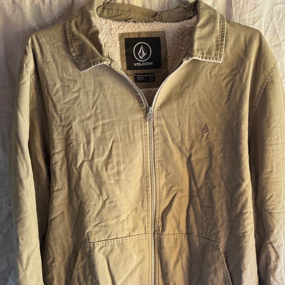 Volcom Beige Zip-Up Jacket